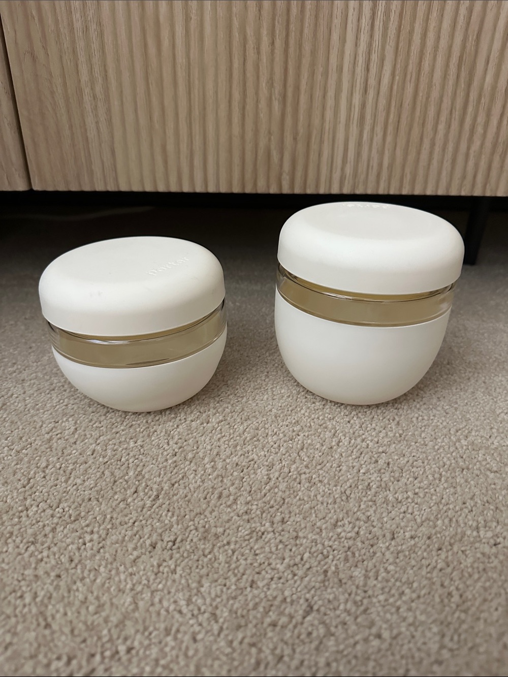 W&P Porter Glass Storage Jars with Cream Silicon Sleeves Set of 2